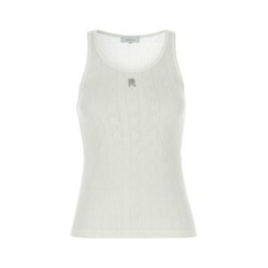 Paco Rabanne Women White Cotton Tank Top